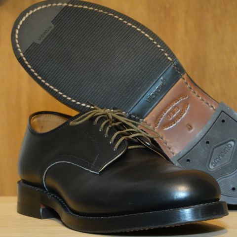 John Lofgren USN Low Quarter Shoes in Black French Calfskin