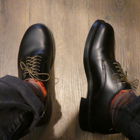John Lofgren USN Low Quarter Shoes in Black French Calfskin