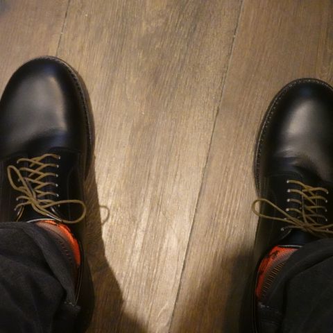 John Lofgren USN Low Quarter Shoes in Black French Calfskin