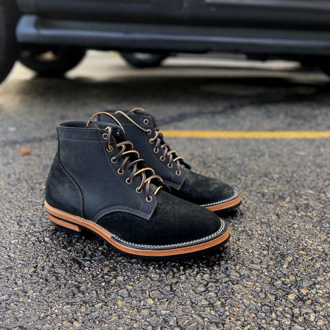 Jakkrabbits Service Boot in Horween Charcoal Chamois Roughout