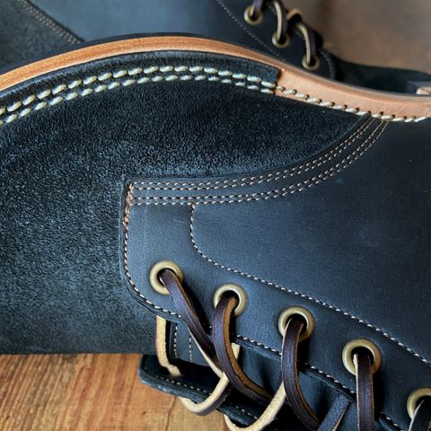 Jakkrabbits Service Boot in Horween Charcoal Chamois Roughout