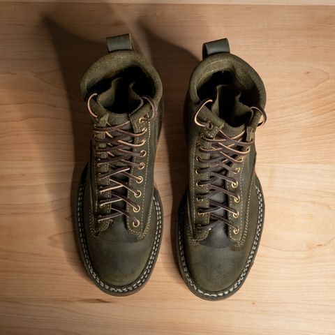 White's 350 Cutter in C.F. Stead Leaf Green Waxy Commander Suede