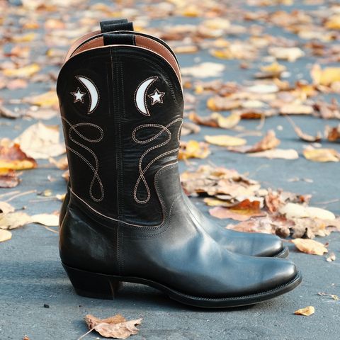 Clinch Cowboy Boots in Black Overdyed Horsebutt