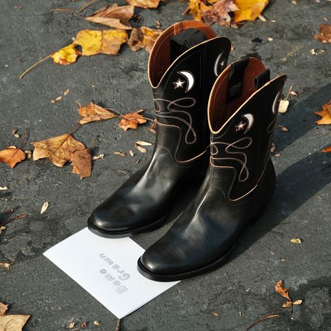 Clinch Cowboy Boots in Black Overdyed Horsebutt