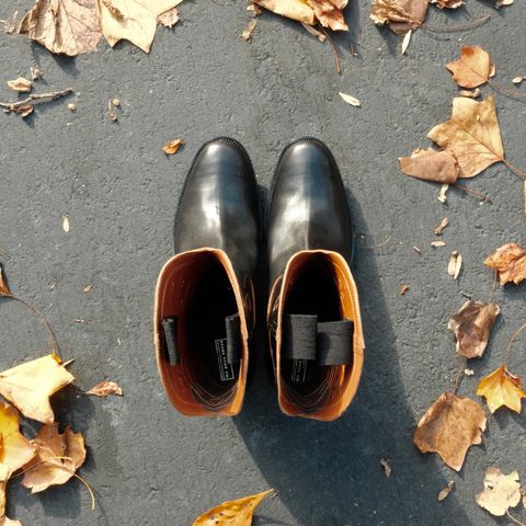 Clinch Cowboy Boots in Black Overdyed Horsebutt