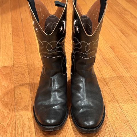 Clinch Cowboy Boots in Black Overdyed Horsebutt