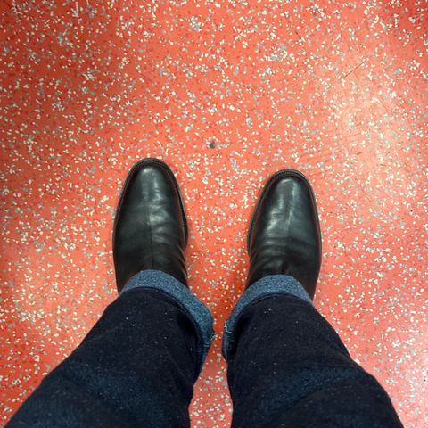 Clinch Cowboy Boots in Black Overdyed Horsebutt