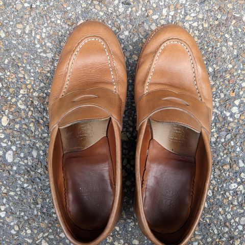 Grant Stone Traveler Penny in Horween Dune Chromexcel