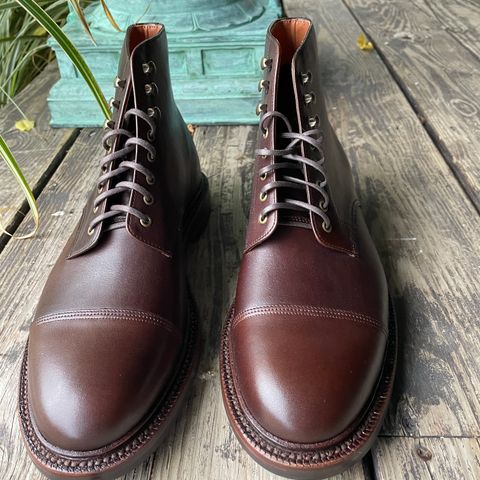 Grant Stone Cap Toe Boot in Annonay Choco Rusticalf