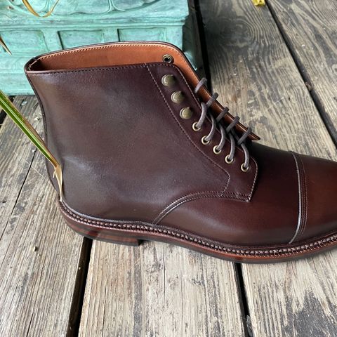 Grant Stone Cap Toe Boot in Annonay Choco Rusticalf