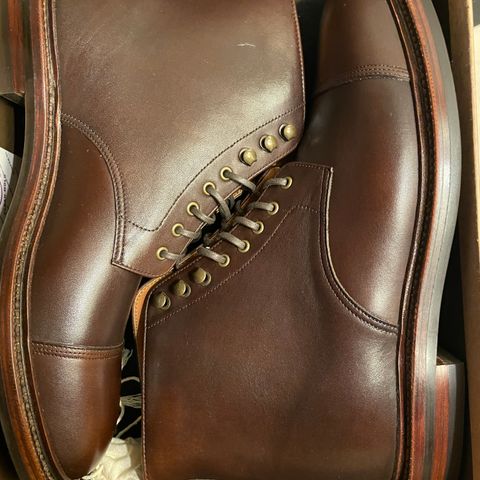 Grant Stone Cap Toe Boot in Annonay Choco Rusticalf