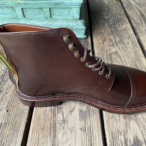 Grant Stone Cap Toe Boot in Annonay Choco Rusticalf