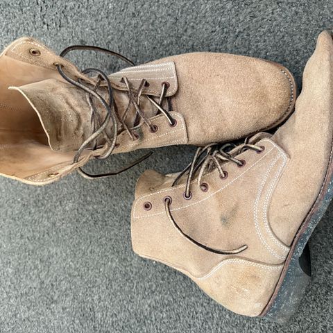 Clinch Yeager Boots in Wickett & Craig Natural Latigo Roughout