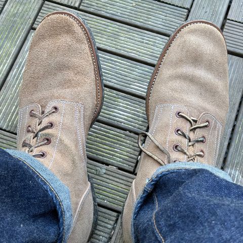 Clinch Yeager Boots in Wickett & Craig Natural Latigo Roughout
