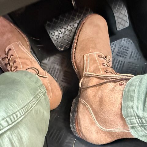 Clinch Yeager Boots in Wickett & Craig Natural Latigo Roughout