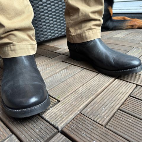Addict Boots AB-05 Zip Western Boots in Black Dye-Finished Horsehide
