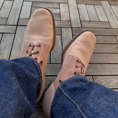 Clinch Yeager Boots in Wickett & Craig Natural Latigo Roughout