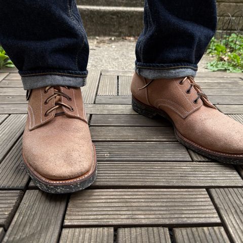 Clinch Yeager Boots in Wickett & Craig Natural Latigo Roughout