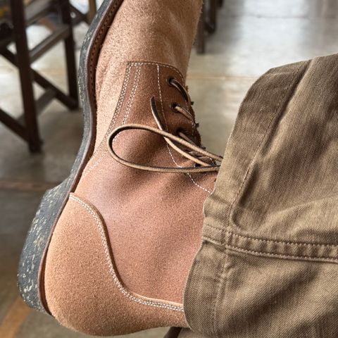Clinch Yeager Boots in Wickett & Craig Natural Latigo Roughout