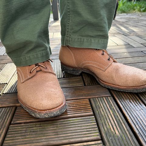 Clinch Yeager Boots in Wickett & Craig Natural Latigo Roughout