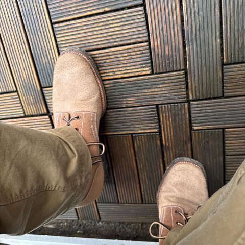 Clinch Yeager Boots in Wickett & Craig Natural Latigo Roughout