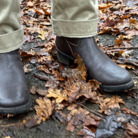 View photo of Addict Boots AB-01 Engineer Boots in Black Dye-Finished Horsehide