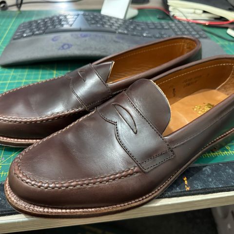 View photo of Alden Leisure Handsewn Penny Loafer in Horween Brown Chromexcel