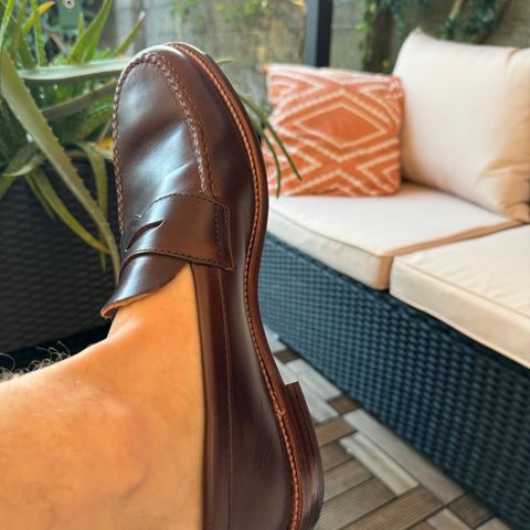 View photo of Alden Leisure Handsewn Penny Loafer in Horween Brown Chromexcel