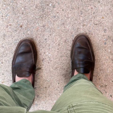 Alden Leisure Handsewn Penny Loafer in Horween Brown Chromexcel