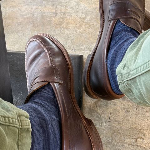 Alden Leisure Handsewn Penny Loafer in Horween Brown Chromexcel