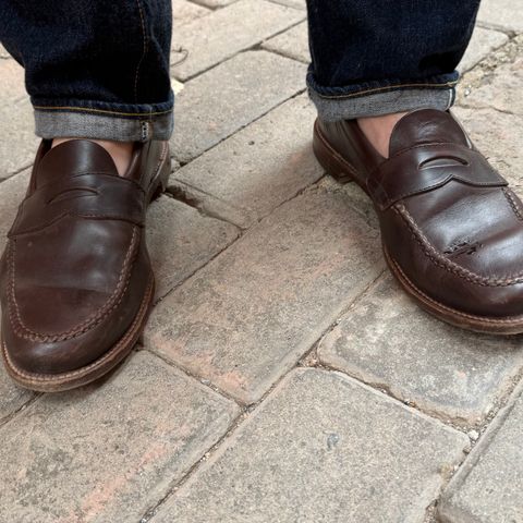 Alden Leisure Handsewn Penny Loafer in Horween Brown Chromexcel