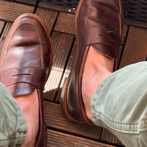 Alden Leisure Handsewn Penny Loafer in Horween Brown Chromexcel