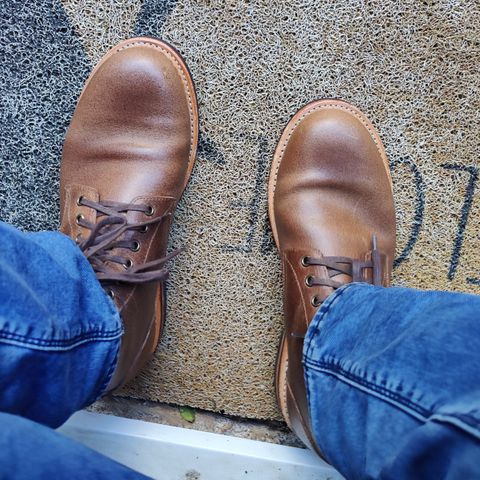 Oak Street Bootmakers Trench Boot in Horween Natural Waxed Flesh