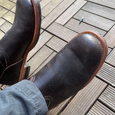 Briselblack The Keeper 'Type 2' Engineer Boot in Horween Black Waxed Flesh
