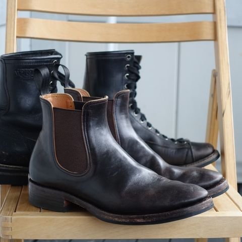 View photo of Briselblack The Seventh Chelsea Boot in Maryam Brown Horsebutt