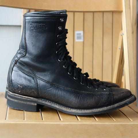 View photo of Willie's Handmade Boots Monkey Boot in Horween Black Chromexcel