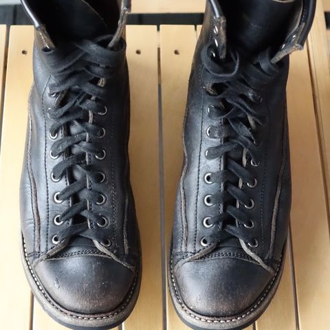 View photo of Willie's Handmade Boots Monkey Boot in Horween Black Chromexcel