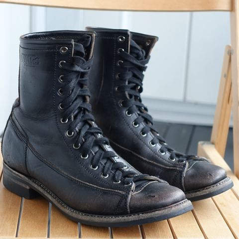 View photo of Willie's Handmade Boots Monkey Boot in Horween Black Chromexcel