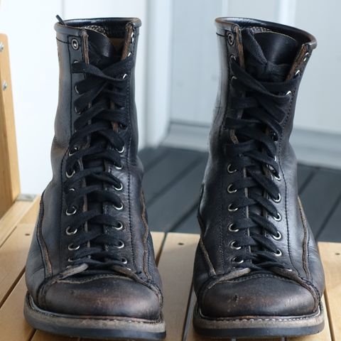 View photo of Willie's Handmade Boots Monkey Boot in Horween Black Chromexcel