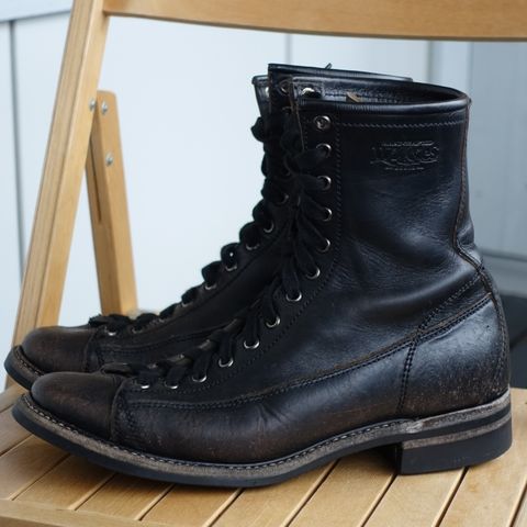 View photo of Willie's Handmade Boots Monkey Boot in Horween Black Chromexcel