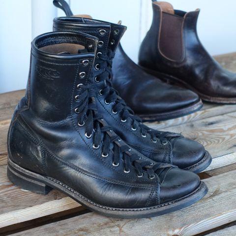 View photo of Willie's Handmade Boots Monkey Boot in Horween Black Chromexcel