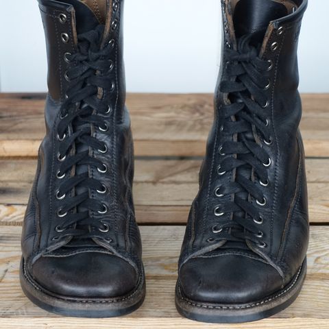 View photo of Willie's Handmade Boots Monkey Boot in Horween Black Chromexcel