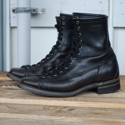 View photo of Willie's Handmade Boots Monkey Boot in Horween Black Chromexcel