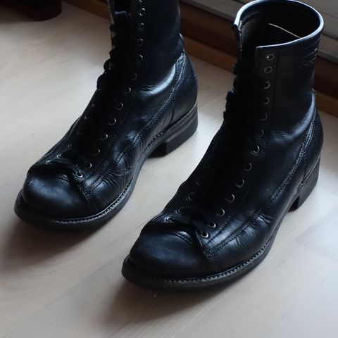 View photo of Willie's Handmade Boots Monkey Boot in Horween Black Chromexcel