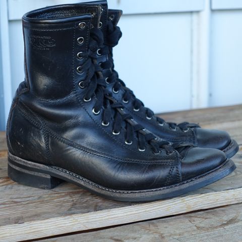 View photo of Willie's Handmade Boots Monkey Boot in Horween Black Chromexcel