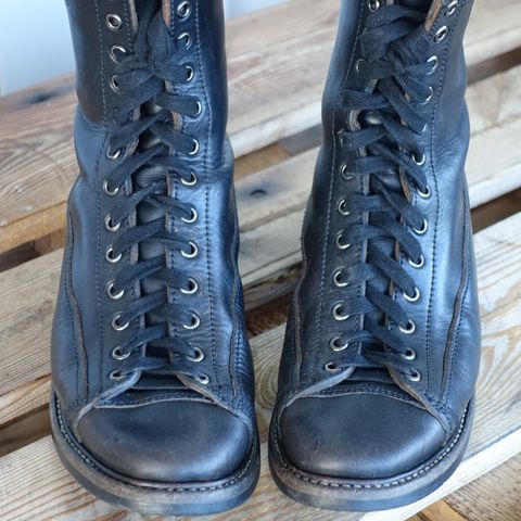 View photo of Willie's Handmade Boots Monkey Boot in Horween Black Chromexcel