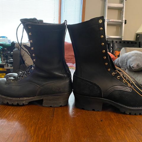 Frank's The Patriot in Black Roughout Work Leather
