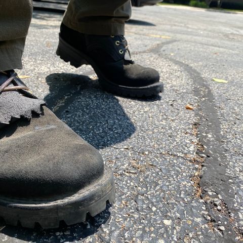 Frank's The Patriot in Black Roughout Work Leather
