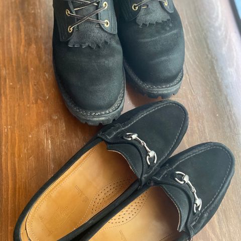 Frank's The Patriot in Black Roughout Work Leather