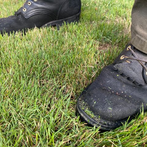 Frank's The Patriot in Black Roughout Work Leather